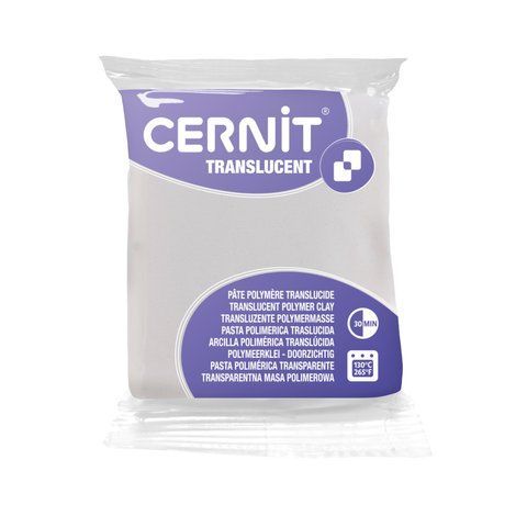 Полімерна глина Cernit Translucent White Glitter 010, 56 г &mdash; фото в Let's Make Dolls