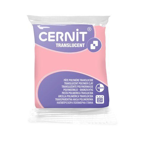 Полімерна глина Cernit Translucent Pink Quartz 477, 56 г &mdash; фото в Let's Make Dolls
