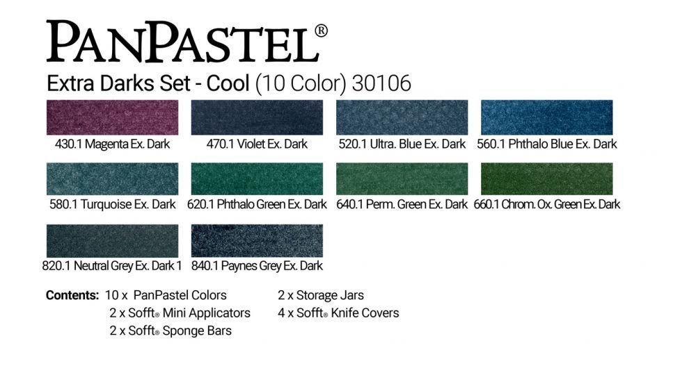 PanPastel 30106 Extra Dark Shades - Cool (10 Кольорів)