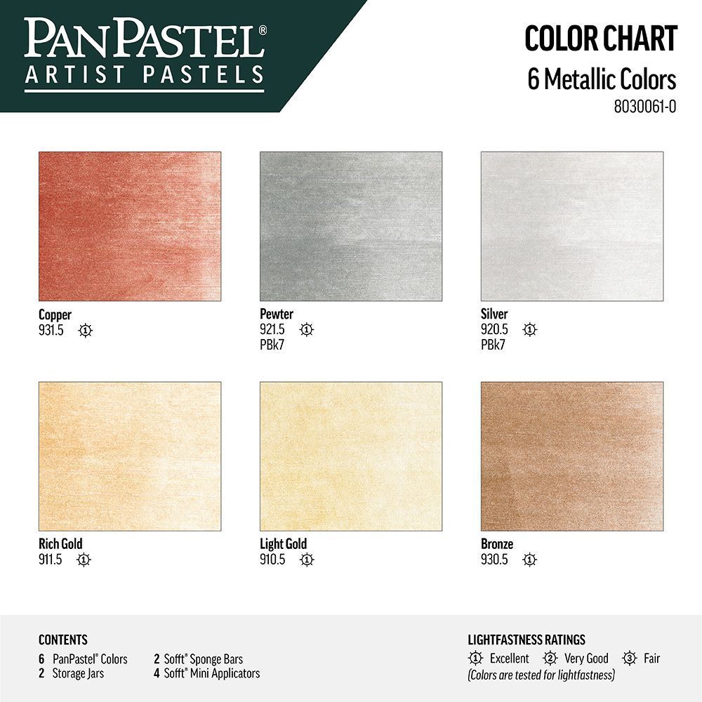 Набір PanPastel 6 Metallic Colors Set &mdash; фото в Let's Make Dolls