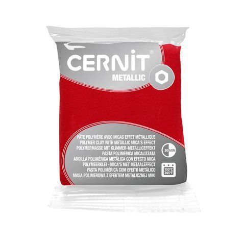 Полімерна глина Cernit Metallic Red (400), 56 г &mdash; фото в Let's Make Dolls
